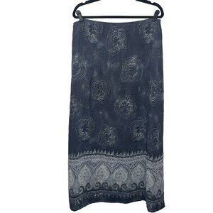 Vintage 90s Maxi Skirt‎ Small Rayon Lapis Los Angeles Gray Lined Rayon USA made